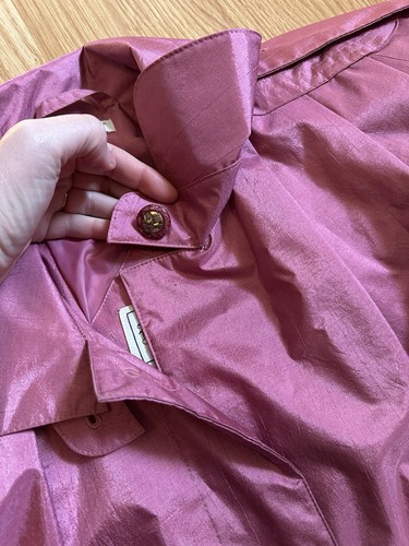 British mist vintage magenta pink sheen trench coat size 9/10 - Picture 7 of 11