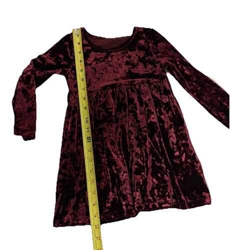 HEALTHTEX 3T Velvet Dress Burgundy Long Sleeve Empire Waist Girls Toddler - Picture 6 of 11