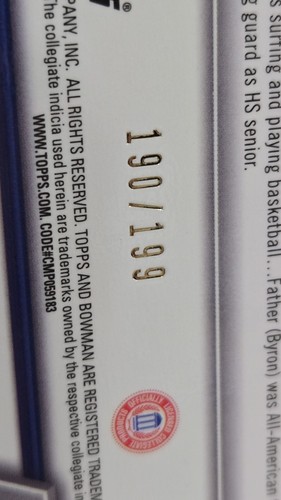 🏈2022 Isaac Rex 1st Bowman🏈 CHROME  BLUE RAYWAVE REFRACTOR NUMBERED 190/199🏈  - Picture 11 of 11