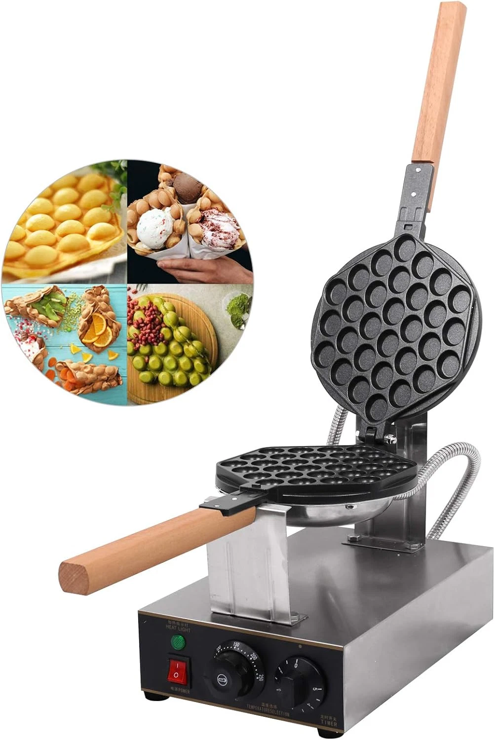1300W Non-Stick Egg Waffle Maker for Authentic Hong Kong Delights
