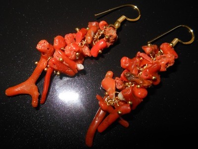 No. 11 - Cluster Earrings - Salmon Coral - Handmade Made in Italy