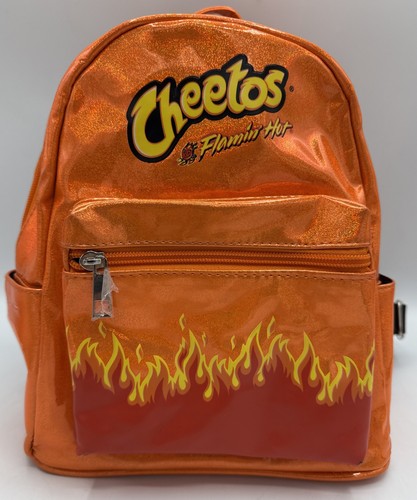 Flamin' Hot Cheetos Metallic Glitter Backpack Mad Engine Spencer Gifts RARE - Picture 1 of 10