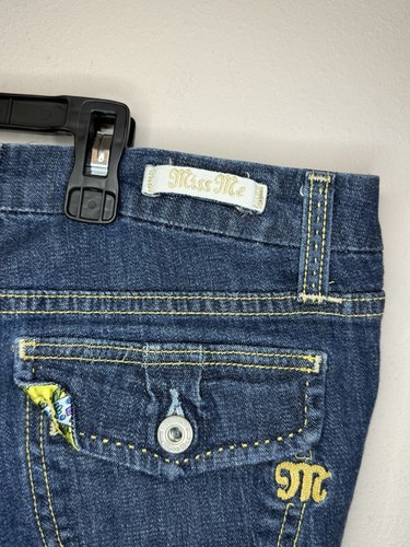 Miss Me Cut Off Shorts Womens 27 Denim Flap Pocket Distressed Frayed Floral - Picture 7 of 10