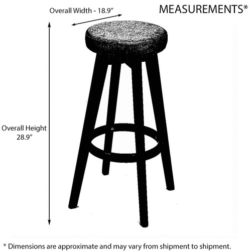 NEW! MODERN BACKLESS WOOD BEIGE LINEN BARSTOOL - 29" CONTEMPORARY BAR STOOL - Picture 3 of 4