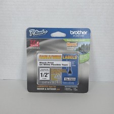 Genuine Brother TZeFX231- 1/2" - Black on White Cable/Wire Labels, P-Touch NEW
