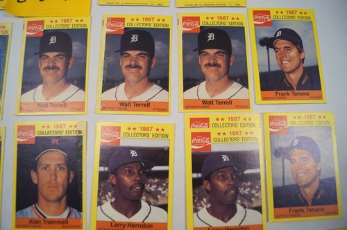 LOT (41) Coca Cola Collectors Edition 1987 Baseball Cards Detroit Hi Grade C122A - Picture 5 of 9