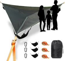 LUKETURE Triangle Camping Hammock – 13ft Multi-Person Hammock, Up to 1100 lbs