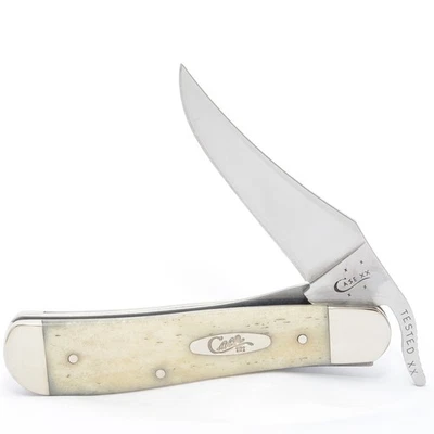 CASE XX KNIVES NATURAL SMOOTH BONE RUSSLOCK W/SHIELD 4 1/4" POCKET KNIFE