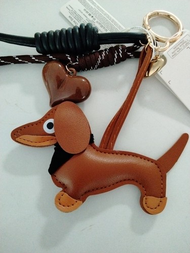 Handtaschenanhänger. Kunstleder Hund, Herz Anhänger, umwickelte Kordel - Bild 3 von 7