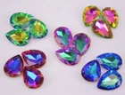 50 pcs Crystal Glass Rhinestones Tear drop Color Faceted Beads Jewelrys DIY