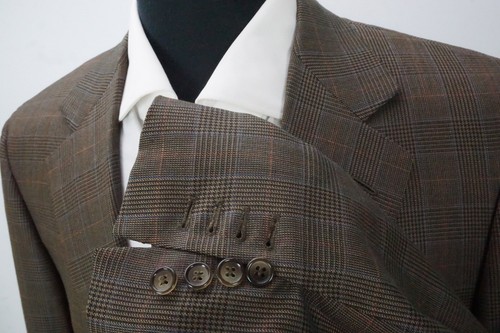 Brioni Nomentano Brown Blue Orange Plaid Escorial Wool Sport Coat Jacket Sz 41L - Picture 4 of 10