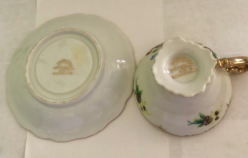 Vintage Made In Occupied Japan Fine China 12 Pc Set Footed Tea Cup And Saucers - Picture 21 of 23