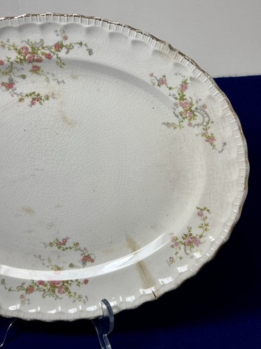 Vintage Pope Gosser China JEAN Pattern Serving Platter Oval 15” Preowned - Picture 3 of 12
