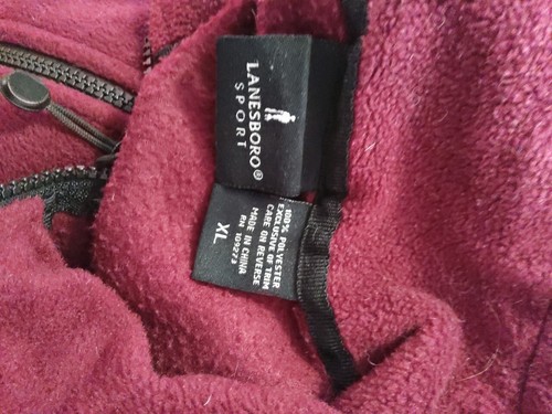 Chaqueta sudadera para hombre Lanesboro Sport talla XL extra grande con cremallera granate - Imagen 6 de 6