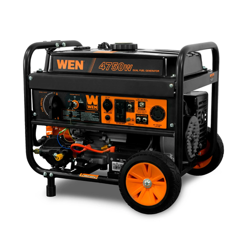 WEN DF475T 4,750-W Portable Dual Fuel Gas Powered Generator with Electric Start - Picture 9 of 12