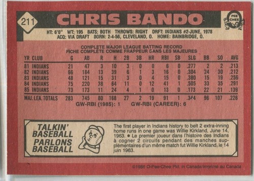 1986, O-PEE-CHEE, Baseball,  #'s 2-298, UPick from list - Picture 284 of 398
