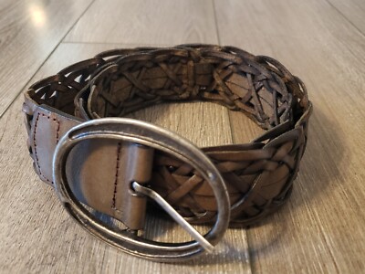 Pistil Womens Brown 100% Leather Braided Fancy Belt Size  display picture 2