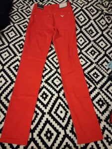 Fit Slim Taille Femme Armani 26 Rouge Printemps Jeans Pantalon Corail De SY0Aq