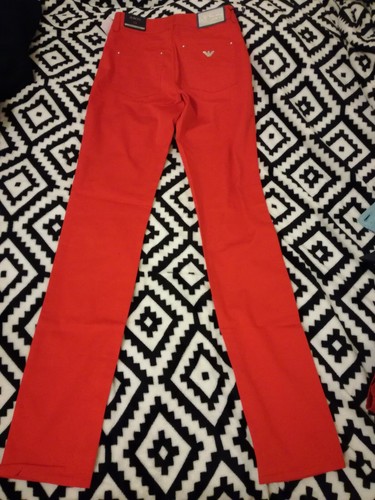 Fit Slim Taille Femme Armani 26 Rouge Printemps Jeans Pantalon Corail De SY0Aq
