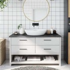 NNEVL Bathroom Countertop Dark Grey 100x30x4 cm Treated Solid Wood