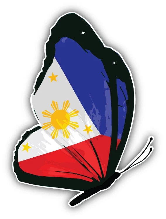 Philippines Butterfly Flag Car Bumper Sticker Decal