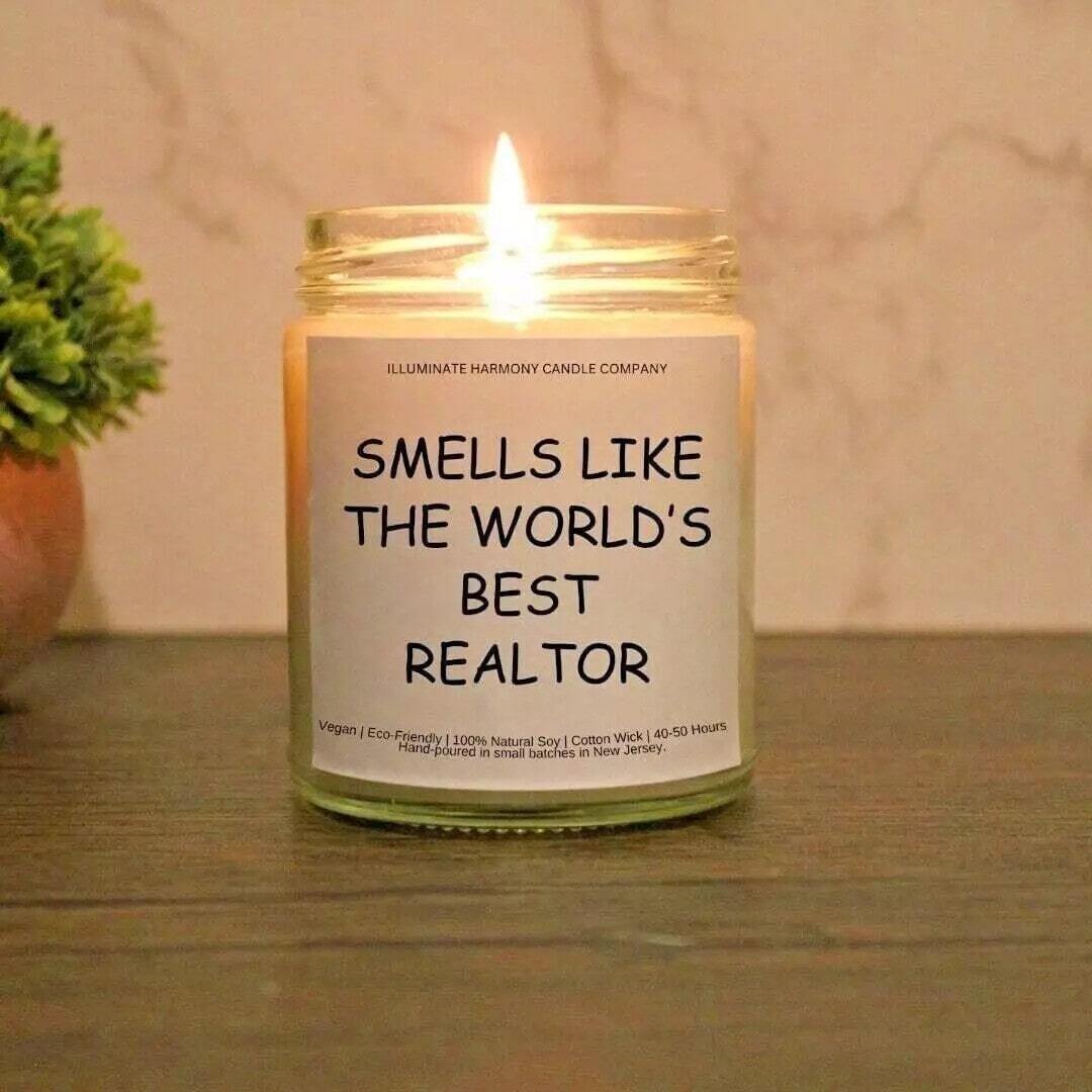 Smells Like The World's Best Realtor Candle | Real Estate Agent Gift | Realtor