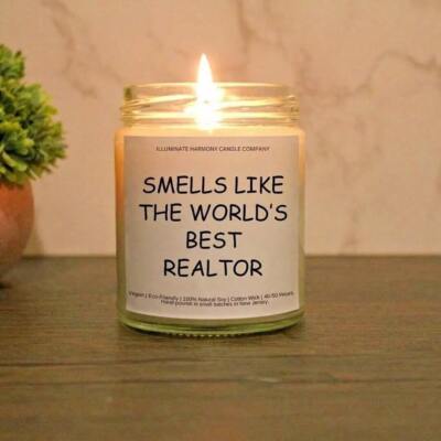 Smells Like The World's Best Realtor Candle | Real Estate Agent Gift | Realtor