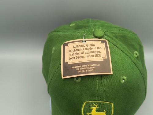 John Deere Licensed Green Cap / Hat - Embroidered Logo Adjustable Strapback NWT - Picture 3 of 6