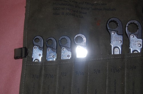 Military Imperial Flare Nut Line Ratcheting Wrench Set SAE 10 pcs USA - Bild 2 von 9