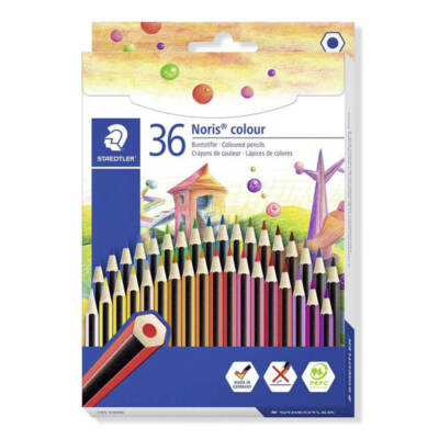Staedtler Noris Colour Coloured Pencil Traditional Hexagonal Shape Assorted 36pk