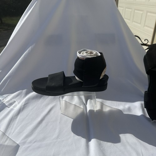 Eileen Fisher Damen Sport Spree Sandalen 9,5 schwarz Leder mit Mesh Knöchelriemen - Bild 7 von 12