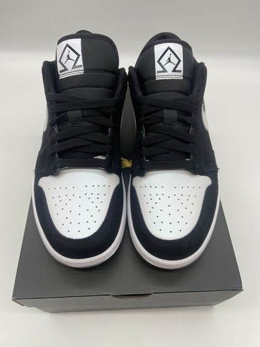 Sz 7.5-13 Nike Air Jordan 1 Low Diamond Shorts Black White DH6931-001 - Picture 2 of 4