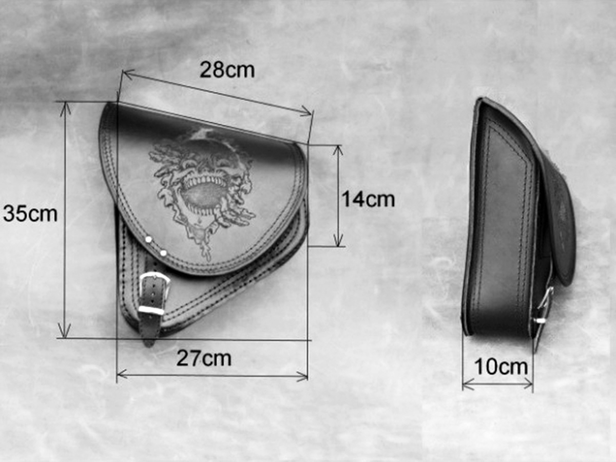 Kawasaki Vulcan VN 800 Leather Swingarm Skull Single Pannier