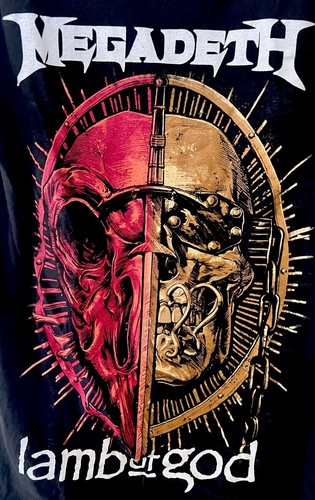 Megadeth Metal Tour Of The Year 2021 Lamb Of God Black T Shirt Size S - 第 1/4 張圖片