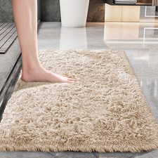 Non-Slip Bath Mat Extra Large Shaggy Bathroom Rug Water Absorbent Toilet Mats UK