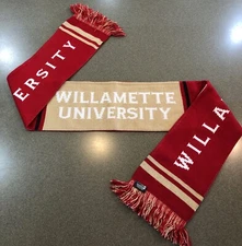 Willamette University Scarf Red, Gold & White With Fringe Ruffneck Scarves 7x60”