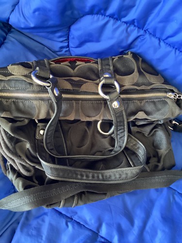 Coach Poppy No C0969-13847 Logo Cloth 15 inch Shoulder/Hand Bag - Pre-owned - Picture 7 of 11
