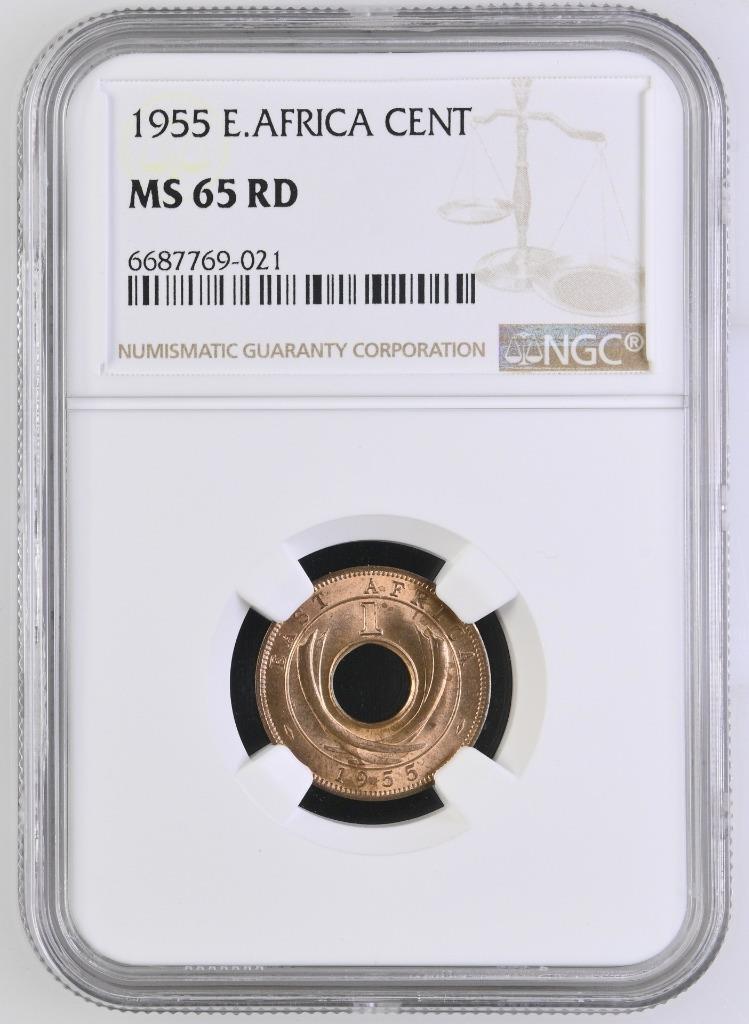 British East Africa 1 Cent 1955 NGC MS 65 RD