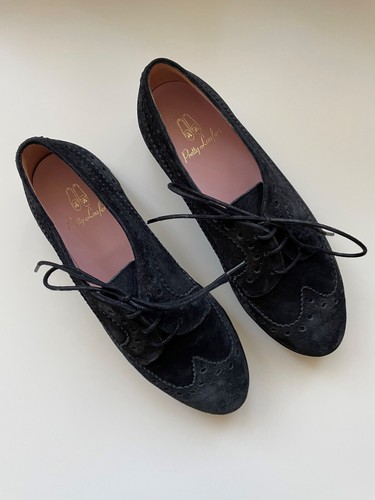 Pretty Loafers Budapester Halbschuhe Gr. 39 dunkelblau marine Plateausohle neu - Bild 2 von 13