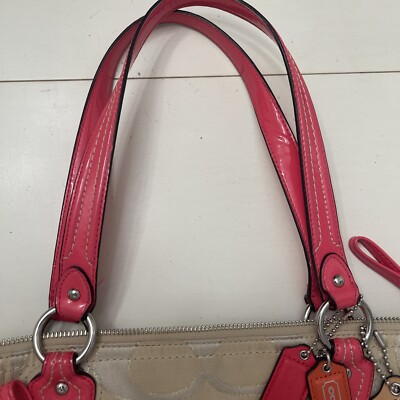 COACH Poppy レッド バッグ Coach Red Patent Leather Limited Edition Poppy Handbag Purse