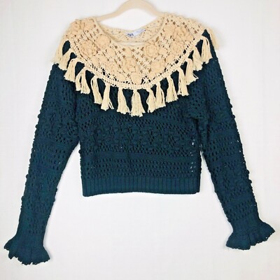 Top In Maglia Uncinetto Zara Cardigan Hooded Sweater Top