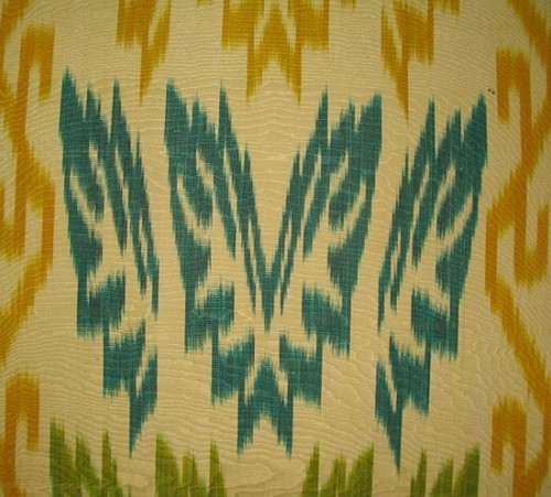 11 Yard HAND MADE UZBEK Natural SILK IKAT ADRAS FABRIC #3707 - Picture 5 of 5