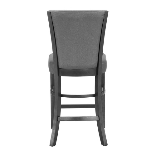 6pc Counter Height Dining Chairs Bar Stool Dark Gray Fabric Upholstery - Picture 2 of 6