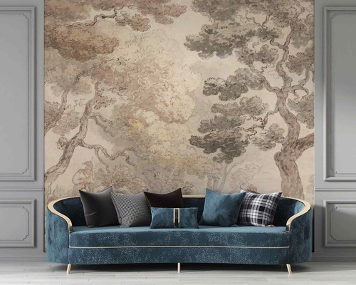 Picnic Beige Retro Landscape Scenic Self-adhesive fabric or non-woven wallpaper - Picture 9 of 10