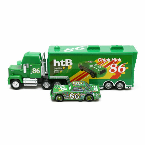 Disney Pixar Cars 86 Chick Hicks Mack Truck & Car 1:55 Diecast Toys Car Loose - Picture 9 of 14