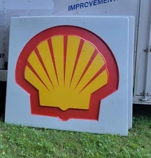 Vintage Large Original Shell Gas Station Plastic Sign 