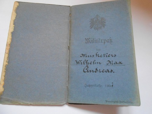 German PRE 1914 military service book militarpass with letter in English - Picture 2 of 17