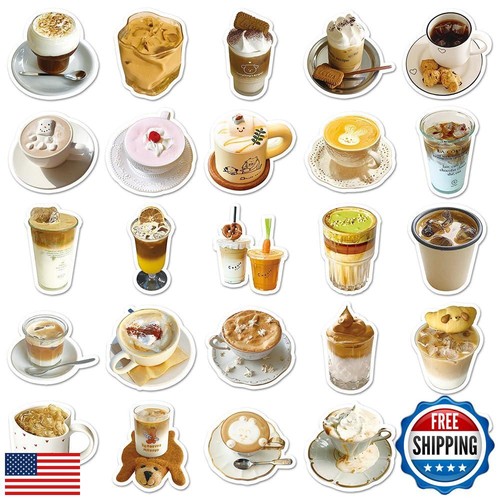 Popular Coffee Stickers for Boys Girls Teens Adults, Cartoon Vinyl Stickers f - Picture 2 of 5