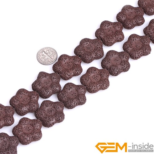 27mm Natural Volcanic Lava Colorful Flower Shape Stone Beads Jewelry Making 15" - Picture 45 of 89