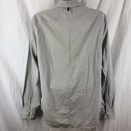 Rag & Bone Slim Fit Mens Size XL Gray White Long Sleeve Button Down Cotton Shirt - Picture 3 of 4